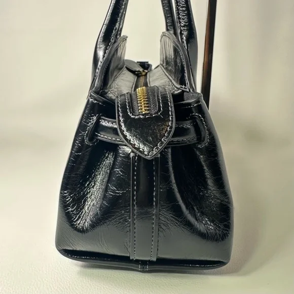 NEW/NWT Women’s Coach Empire Carryall Bag 34 Satchel Glazed Black - Picture 4 of 13